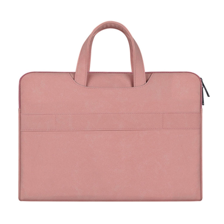 ST06 Waterproof PU Leather Zipper Hidden Portable Strap One-shoulder Handbag for 13.3 inch Laptops, with Suitcase Belt(Pink) - 13.3 inch by PMC Jewellery | Online Shopping South Africa | PMC Jewellery | Buy Now Pay Later Mobicred