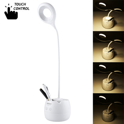 TGX-772 3-grade Brightness Touch Dimmer LED Desk Lamp, 28 LEDs Flexible Goose Neck Hollow Ring Design Eye Protection Light with Pen Holder / Small Night Light Function - Desk Lamps by PMC Jewellery | Online Shopping South Africa | PMC Jewellery | Buy Now Pay Later Mobicred