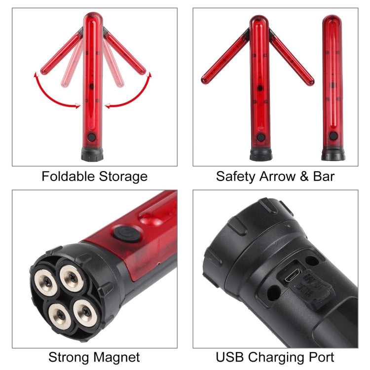 JT01 Rechargeable Traffic Safety Arrow Signal Light Warning Light Bar (Red Light) - Warning Lights by PMC Jewellery | Online Shopping South Africa | PMC Jewellery | Buy Now Pay Later Mobicred