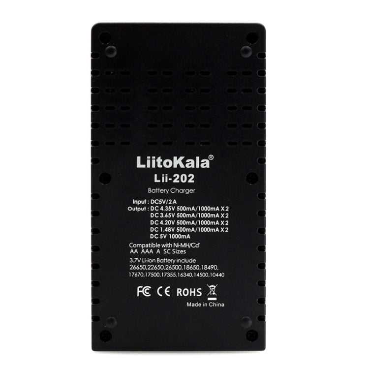 LiitoKala lii-202 USB Output Intelligent Battery Charger for Li-ion IMR 18650, 18490, 18350, 17670, 17500, 16340(RCR123), 14500, 10440 - Charger & Converter by PMC Jewellery | Online Shopping South Africa | PMC Jewellery | Buy Now Pay Later Mobicred