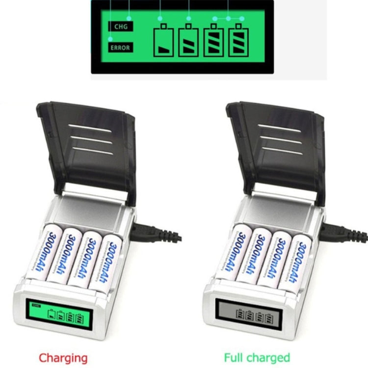 AC 100-240V 4 Slot Battery Charger for AA & AAA Battery, with LCD Display, AU Plug - Charger & Converter by PMC Jewellery | Online Shopping South Africa | PMC Jewellery | Buy Now Pay Later Mobicred