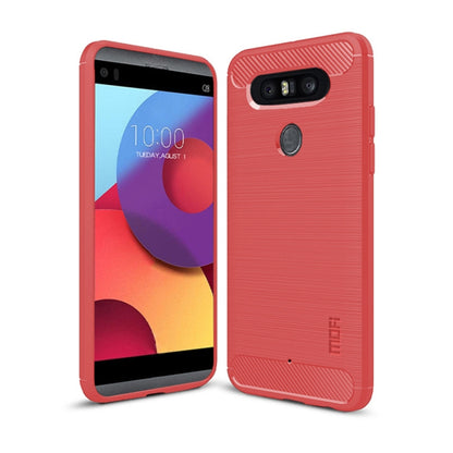 MOFI Brushed Texture Carbon Fiber TPU Case for LG Q8(Red) - LG by MOFI | Online Shopping South Africa | PMC Jewellery | Buy Now Pay Later Mobicred