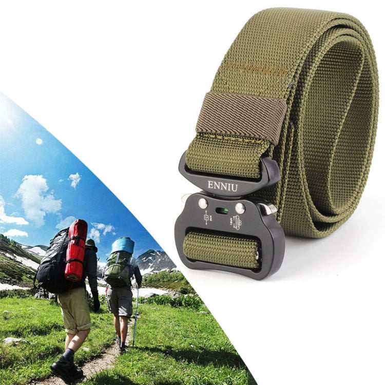 ENNIU 3.8cm Wide Aviation Aluminum Buckle Nylon Belt Adjustable Multifunction Training Belts (Army Green) - Belts by PMC Jewellery | Online Shopping South Africa | PMC Jewellery | Buy Now Pay Later Mobicred