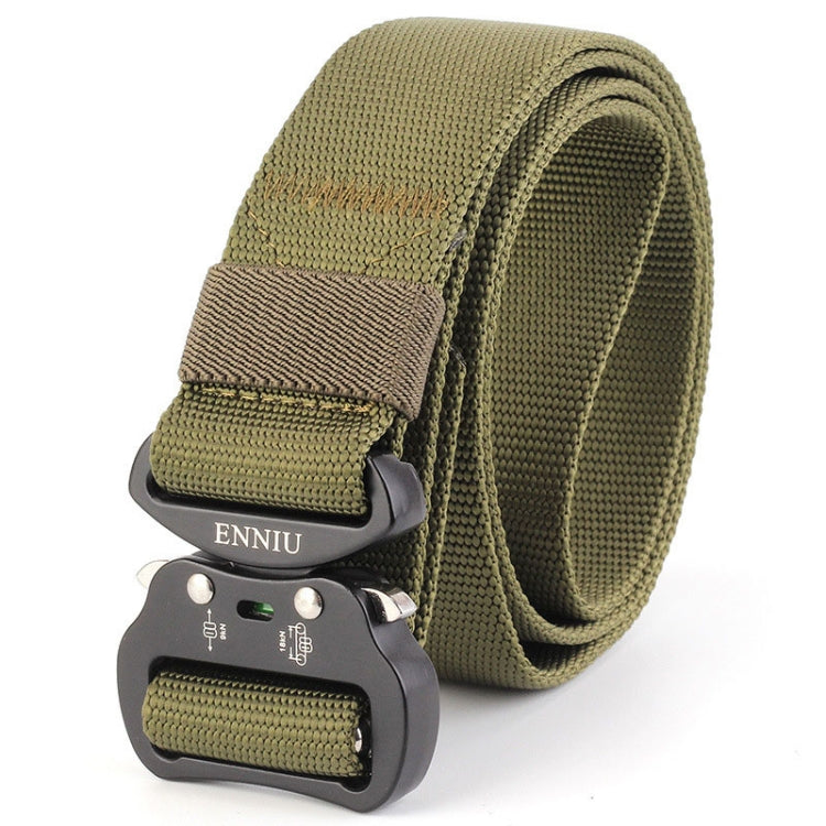 ENNIU 3.8cm Wide Aviation Aluminum Buckle Nylon Belt Adjustable Multifunction Training Belts (Army Green) - Belts by PMC Jewellery | Online Shopping South Africa | PMC Jewellery | Buy Now Pay Later Mobicred