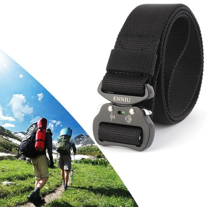 ENNIU 3.8cm Wide Aviation Aluminum Buckle Nylon Belt Adjustable Multifunction Training Belts (Black) - Belts by PMC Jewellery | Online Shopping South Africa | PMC Jewellery | Buy Now Pay Later Mobicred