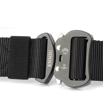 ENNIU 3.8cm Wide Aviation Aluminum Buckle Nylon Belt Adjustable Multifunction Training Belts (Black) - Belts by PMC Jewellery | Online Shopping South Africa | PMC Jewellery | Buy Now Pay Later Mobicred