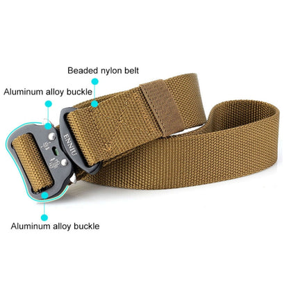 ENNIU 3.8cm Wide Aviation Aluminum Buckle Nylon Belt Adjustable Multifunction Training Belts (Brown) - Belts by PMC Jewellery | Online Shopping South Africa | PMC Jewellery | Buy Now Pay Later Mobicred