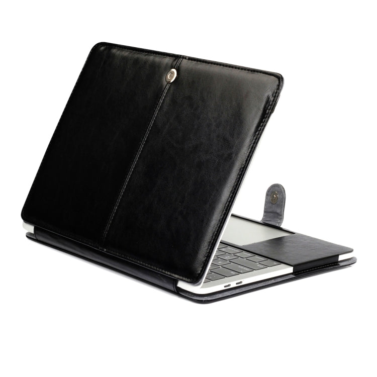 For 2016 New Macbook Pro 15.4 inch A1707 Laptop Crazy Horse Texture Horizontal Flip Leather Case(Black) - MacBook Pro Cases by PMC Jewellery | Online Shopping South Africa | PMC Jewellery | Buy Now Pay Later Mobicred