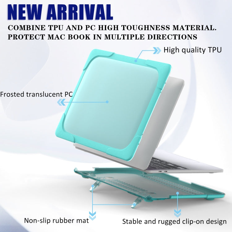 For MacBook Pro 13 inch 2022 & A2289 / A2251 / A2338 2020 PC + TPU Two Colors Laptop Protective Case(Mint Green) - MacBook Pro Cases by PMC Jewellery | Online Shopping South Africa | PMC Jewellery | Buy Now Pay Later Mobicred