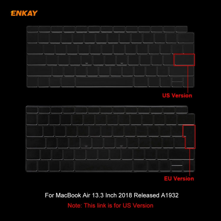 For MacBook Air 13.3 inch A1932 2018 ENKAY Hat-prince US Version of The Notebook Ultra-thin TPU Keyboard Protective Cover - Keyboard Protector by ENKAY | Online Shopping South Africa | PMC Jewellery | Buy Now Pay Later Mobicred