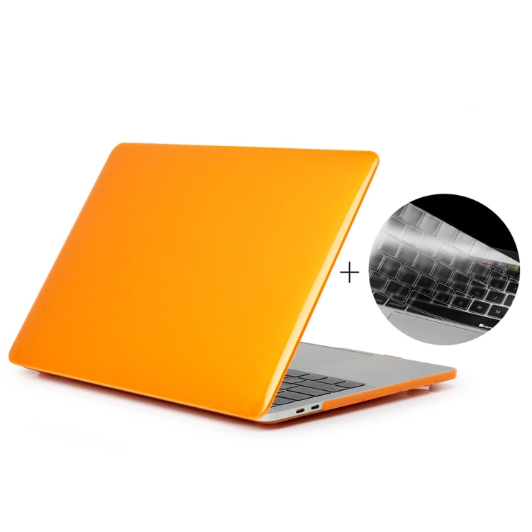 ENKAY Hat-Prince 2 in 1 Crystal Hard Shell Plastic Protective Case + US Version Ultra-thin TPU Keyboard Protector Cover for 2016 New MacBook Pro 15.4 inch with Touchbar (A1707)(Orange) - MacBook Pro Cases by ENKAY | Online Shopping South Africa | PMC Jewellery | Buy Now Pay Later Mobicred