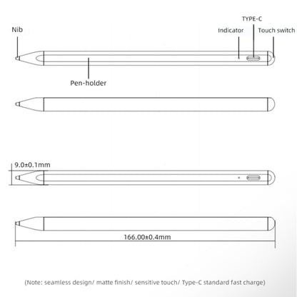 ROCK B02 For iPad Tablet PC Anti-mistouch Active Capacitive Pen Stylus Pen (White) - Stylus Pen by ROCK | Online Shopping South Africa | PMC Jewellery | Buy Now Pay Later Mobicred