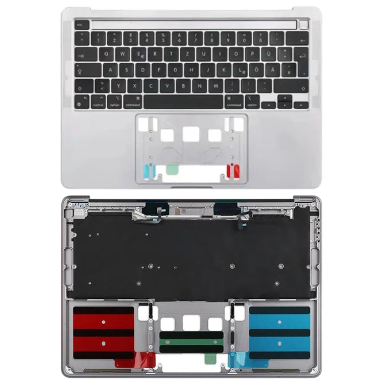 For Macbook Pro 13 inch 2021 A2338 C-side Cover + UK Edition Key Board (Silver) - Bottom Cover by PMC Jewellery | Online Shopping South Africa | PMC Jewellery