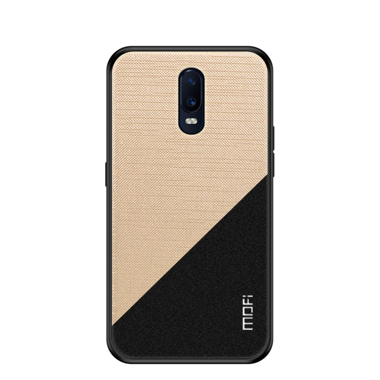 MOFI Shockproof TPU + PC + Cloth Pasted Case for One Plus 6T (Gold) - More Brand by MOFI | Online Shopping South Africa | PMC Jewellery | Buy Now Pay Later Mobicred