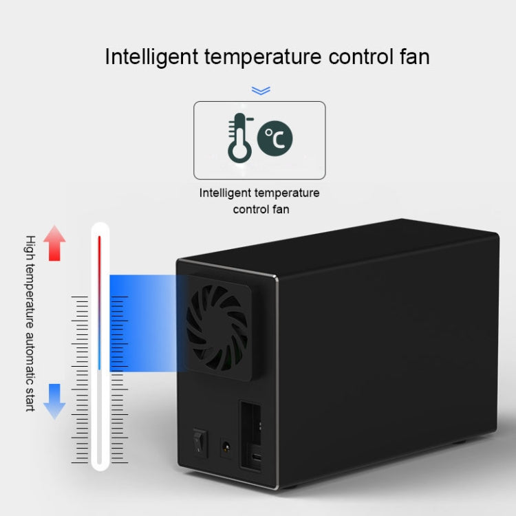 Blueendless USB-B Interface 3.5 inch 2 Bay RAID Combination Array HDD External Enclosure (US Plug) - HDD Enclosure by Blueendless | Online Shopping South Africa | PMC Jewellery | Buy Now Pay Later Mobicred