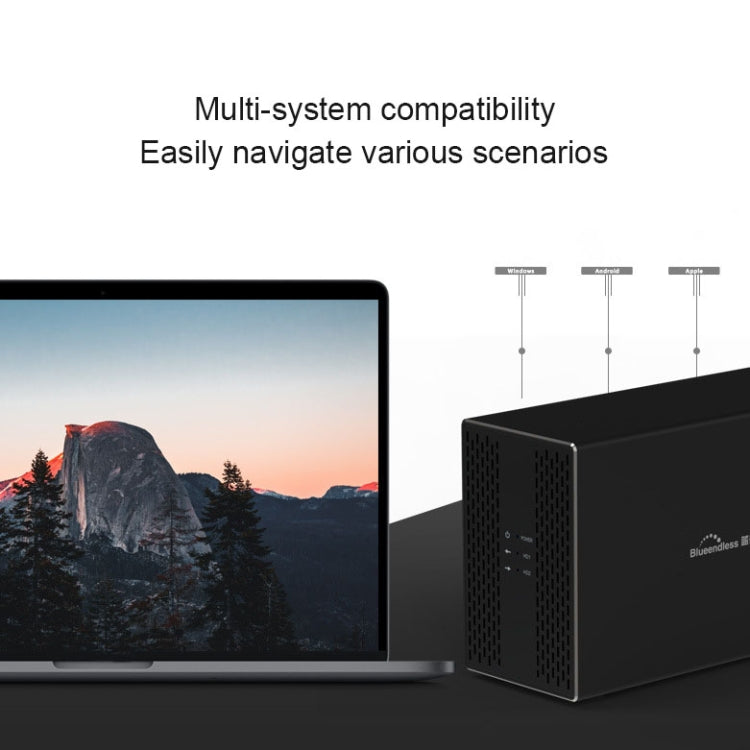 Blueendless Type-C / USB-C Interface 3.5 inch 2 Bay RAID Combination Array HDD External Enclosure (EU Plug) - HDD Enclosure by Blueendless | Online Shopping South Africa | PMC Jewellery | Buy Now Pay Later Mobicred