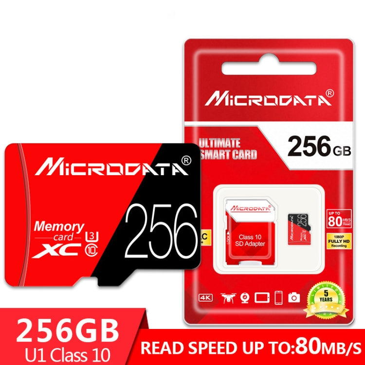 MICRODATA 256GB U3 Red and Black TF(Micro SD) Memory Card - Micro SD Card by MiCRODATA | Online Shopping South Africa | PMC Jewellery | Buy Now Pay Later Mobicred