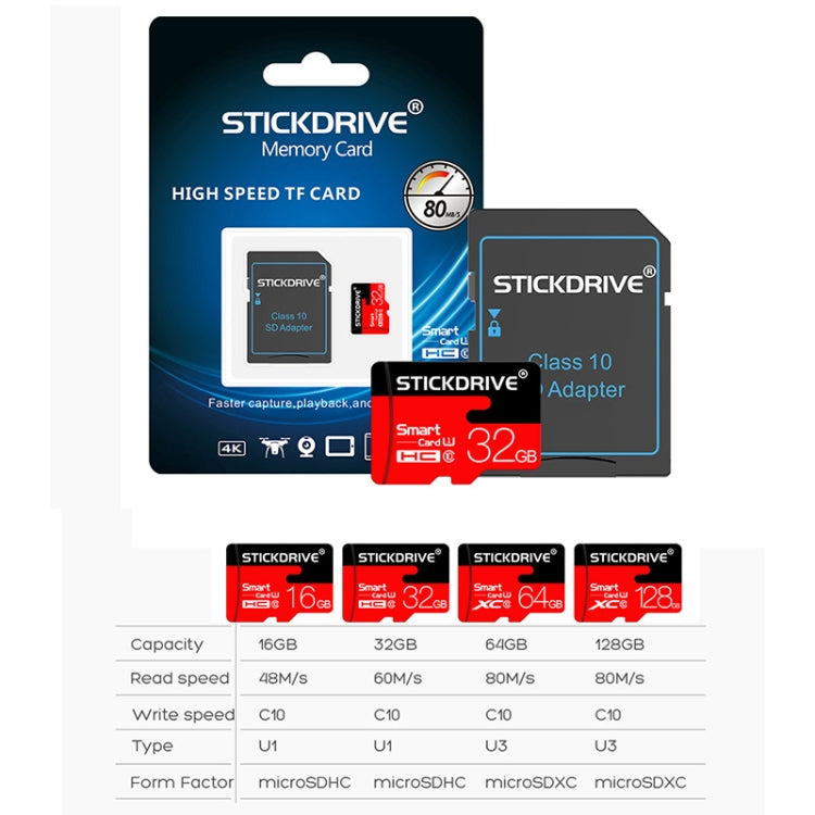 Stickdrive 128GB High Speed Class 10 Micro SD(TF) Memory Card - Micro SD Card by PMC Jewellery | Online Shopping South Africa | PMC Jewellery | Buy Now Pay Later Mobicred