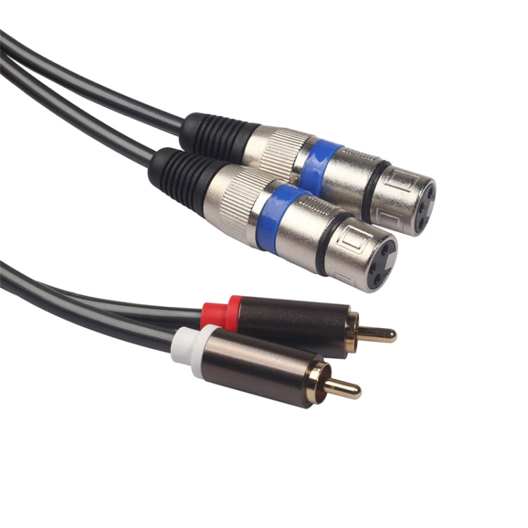 366156-15 2 RCA Male to 2 XLR 3 Pin Female Audio Cable, Length: 1.5m - Microphone Audio Cable & Connector by PMC Jewellery | Online Shopping South Africa | PMC Jewellery