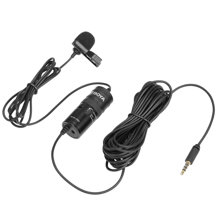 BOYA BY-M1 PRO Universal 3.5mm Plug Omni-directional Lavalier Microphone, Cable Length: 6m (Black) - Camera Microphone by BOYA | Online Shopping South Africa | PMC Jewellery | Buy Now Pay Later Mobicred