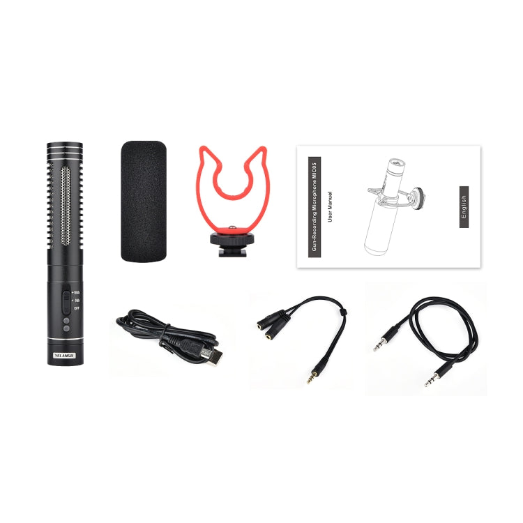 YELANGU MIC015 Professional Interview Condenser Video Shotgun Microphone with 3.5mm Audio Cable for DSLR & DV Camcorder (Black) - Camera Microphone by YELANGU | Online Shopping South Africa | PMC Jewellery | Buy Now Pay Later Mobicred