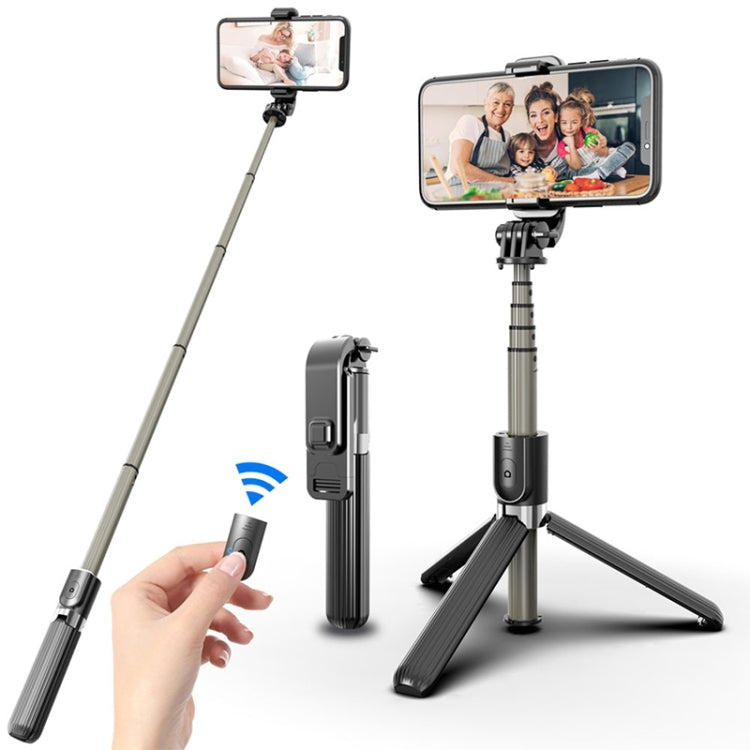 L03 Aluminum Alloy Foldable Bluetooth Tripod Selfie Stick (Black) - Selfie Sticks by PMC Jewellery | Online Shopping South Africa | PMC Jewellery | Buy Now Pay Later Mobicred