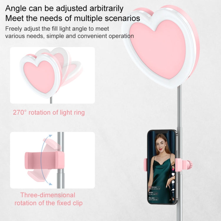 G5 Heart Shape Multi-function Live Broadcast Beauty Fill Light Mobile Phone Holder (White) - Selfie Light by PMC Jewellery | Online Shopping South Africa | PMC Jewellery | Buy Now Pay Later Mobicred