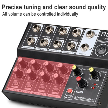 AQA 8-channel Mixer Microphone Effector (Black) - Live Sound Effects Processors by PMC Jewellery | Online Shopping South Africa | PMC Jewellery | Buy Now Pay Later Mobicred