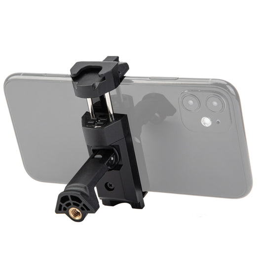 Fotopro SJ-36+ 360 Degree Rotation Horizontal and Vertical Tripod Mount Adapter Phone Clamp Bracket with Cold Shoe (Black) - Stand by Fotopro | Online Shopping South Africa | PMC Jewellery
