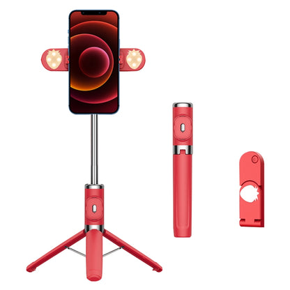 M01S Bluetooth Remote Control Dual Fill Light Tripod Selfie Stick (Red) - Selfie Light by PMC Jewellery | Online Shopping South Africa | PMC Jewellery | Buy Now Pay Later Mobicred