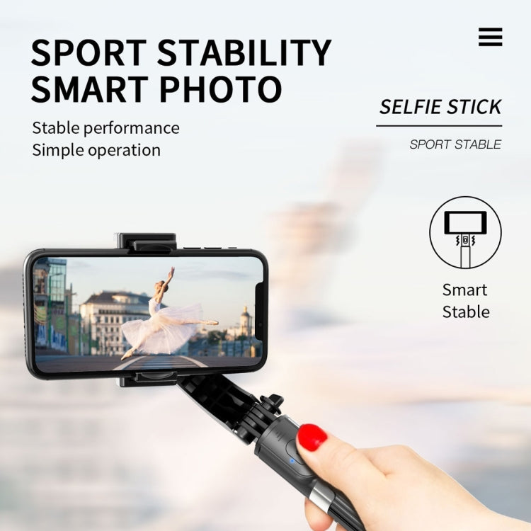 L08 Adjustable Gimbal Stabilize Bluetooth Self-timer Pole Tripod Selfie Stick (Black) - Selfie Sticks by PMC Jewellery | Online Shopping South Africa | PMC Jewellery | Buy Now Pay Later Mobicred