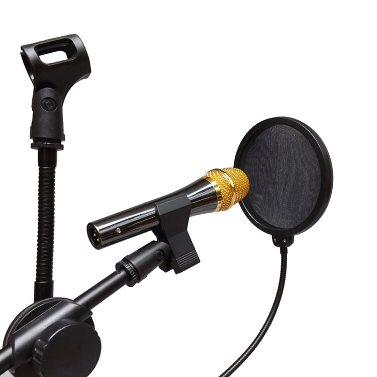 Double-layer Recording Microphone Studio Wind Screen Pop Filter Mask Shield with Clip Stabilizing Arm, For Studio Recording, Live Broadcast, Live Show, KTV, etc(Black) - Windshield by PMC Jewellery | Online Shopping South Africa | PMC Jewellery