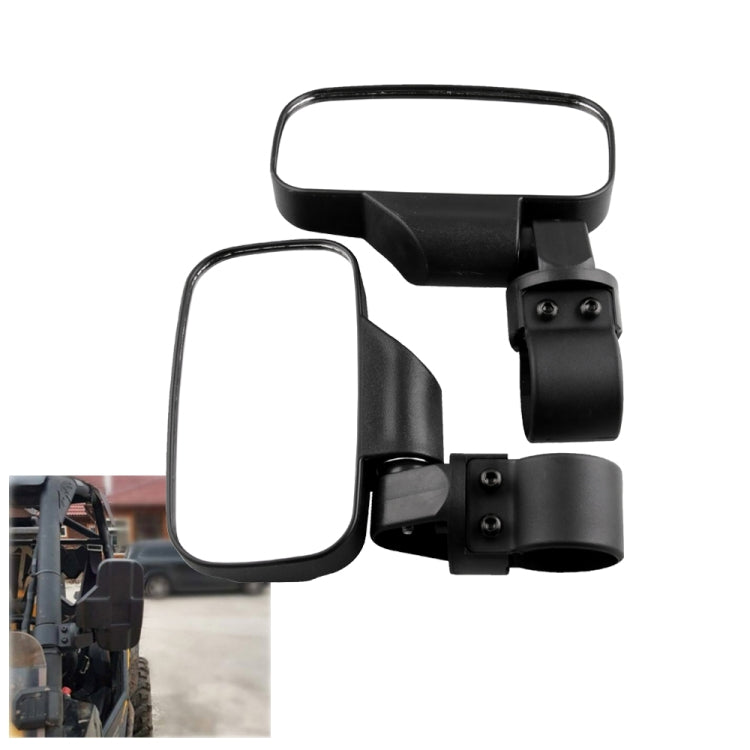 MB-MR016-BK 2 PCS Motorcycle UTV Modified Side View Mirrors for UTV with 1.75 inch and 2 inch Roll Cage(Black) - Side Mirrors by PMC Jewellery | Online Shopping South Africa | PMC Jewellery | Buy Now Pay Later Mobicred