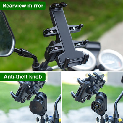 Tilt Rearview Mirror Screw Hole Ball-Head Motorcycle Eight-jaw Aluminum Phone Navigation Bracket - Holder by PMC Jewellery | Online Shopping South Africa | PMC Jewellery | Buy Now Pay Later Mobicred