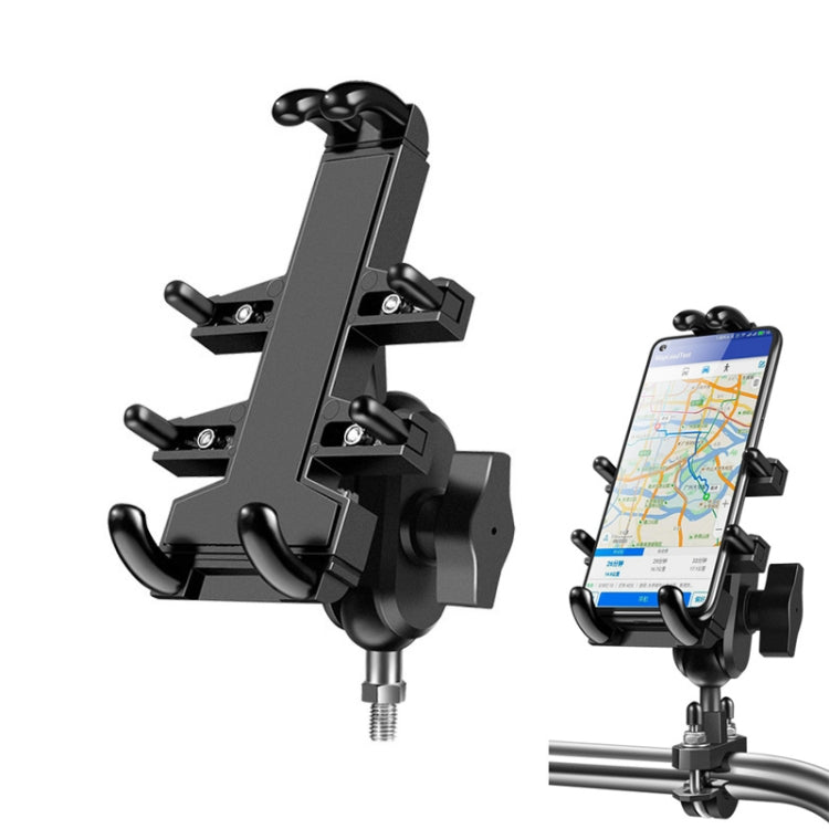 M10 Bolt Ball-Head Motorcycle Multi-function Eight-jaw Aluminum Phone Navigation Holder Bracket - Holder by PMC Jewellery | Online Shopping South Africa | PMC Jewellery | Buy Now Pay Later Mobicred