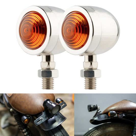 1 Pair KC801 12V Modified Universal Motorcycle LED Turn Signal (Silver) - Turn Signal by PMC Jewellery | Online Shopping South Africa | PMC Jewellery