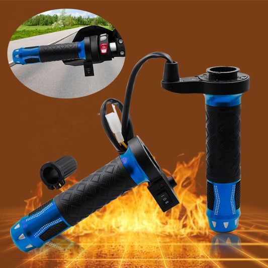 CS-764A2 12V Motorcycle Scooter Aluminum Alloy Electric Hand Grip Cover Heated Grip Handlebar(Blue) - Grips by PMC Jewellery | Online Shopping South Africa | PMC Jewellery | Buy Now Pay Later Mobicred