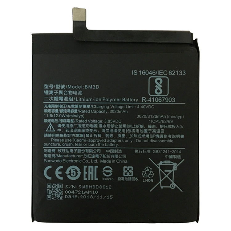 BM3D 3020mAh for Xiaomi Mi 8 SE Li-Polymer Battery - For Xiaomi by PMC Jewellery | Online Shopping South Africa | PMC Jewellery | Buy Now Pay Later Mobicred