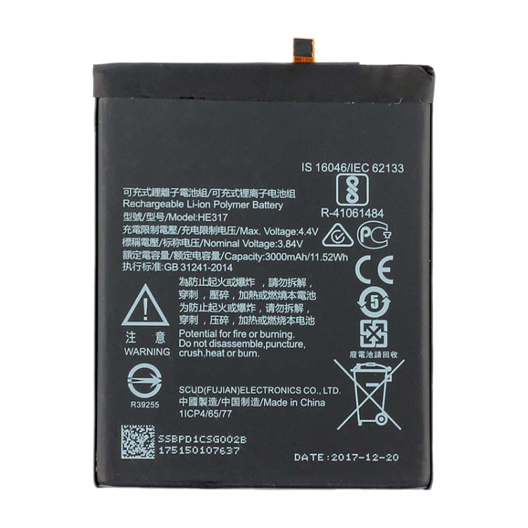 HE317 Li-ion Polymer Battery for Nokia 6 TA-1000 TA-1003 TA-1021 TA-1025 TA-1033 TA-1039 - For Nokia by PMC Jewellery | Online Shopping South Africa | PMC Jewellery | Buy Now Pay Later Mobicred