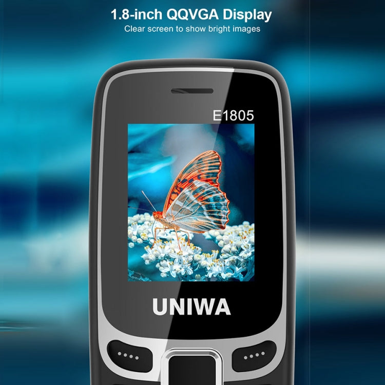 UNIWA E1805, 1.77 inch, SC6531E, 21 Keys, Support Bluetooth, Torch, FM, MP3, MP4, GSM, Dual SIM (Blue) - UNIWA by UNIWA | Online Shopping South Africa | PMC Jewellery | Buy Now Pay Later Mobicred