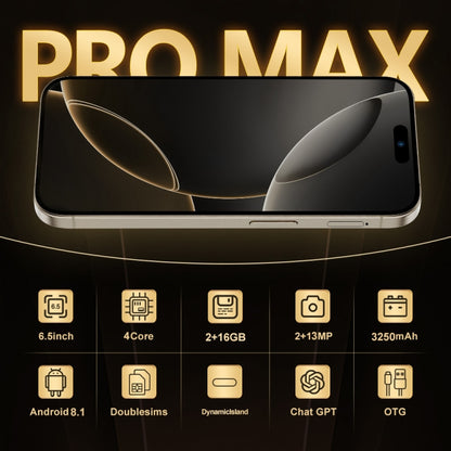 i16 Pro Max / Q5, 2GB+16GB, 6.5 inch Screen, Face Identification, Android 8.1 MTK6580P Quad Core, Network: 3G, Dual SIM, EU Plug (White) -  by PMC Jewellery | Online Shopping South Africa | PMC Jewellery | Buy Now Pay Later Mobicred