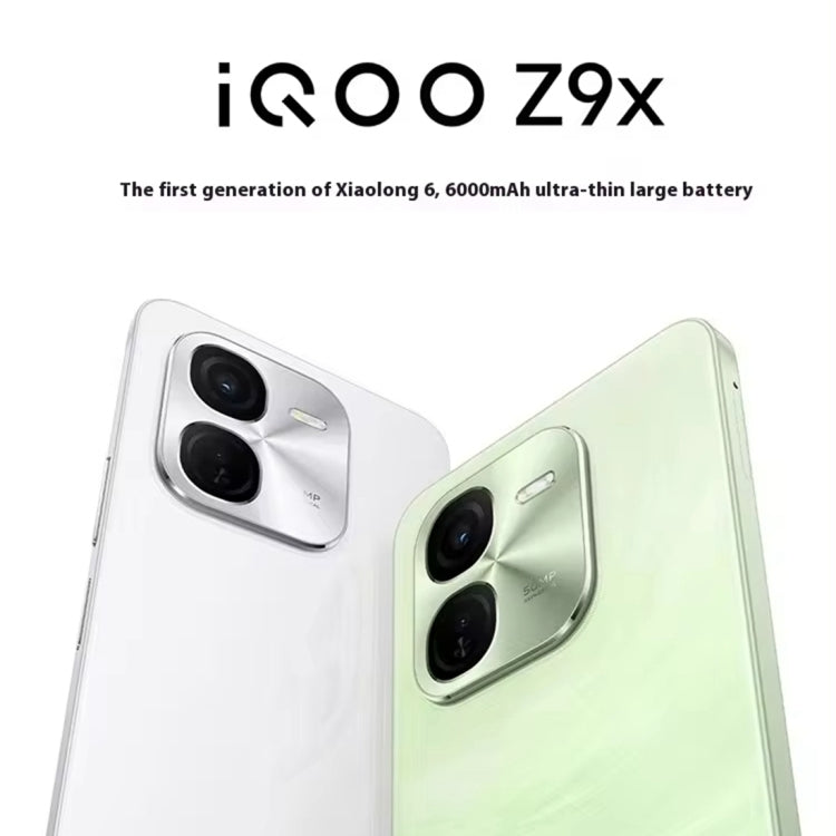 vivo iQOO Z9x, Dual Back Cameras, 8GB+256GB, Face ID Screen Fingerprint Identification, 6.72 inch Android 14.0 OriginOS 4 Snapdragon 6 Gen 1 Octa Core 2.2GHz, OTG, Network: 5G, Support Google Play (Light Green) - vivo by vivo | Online Shopping South Africa | PMC Jewellery | Buy Now Pay Later Mobicred