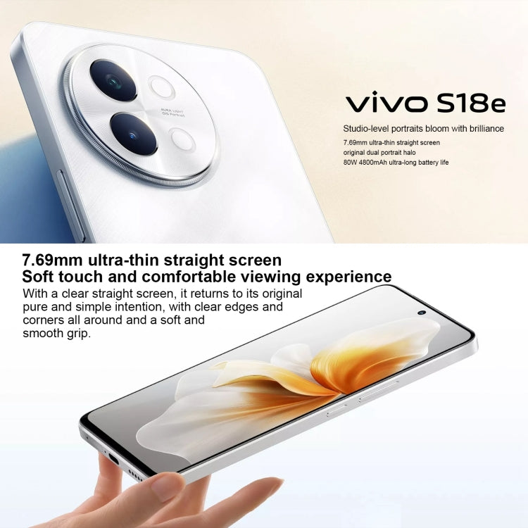 vivo S18e, Dual Back Cameras, 8GB+256GB, Face ID Screen Fingerprint Identification, 6.67 inch Android 14.0 OriginOS 4 Dimensity 7200 Octa Core 2.8GHz, OTG, NFC, Network: 5G, Support Google Play (Silver) - vivo by vivo | Online Shopping South Africa | PMC Jewellery | Buy Now Pay Later Mobicred