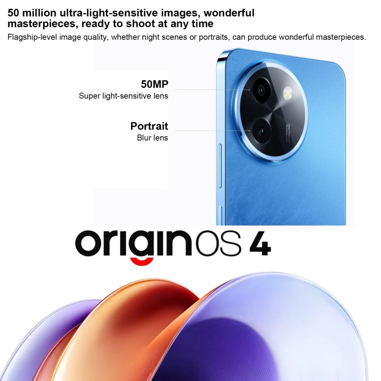 vivo Y200i, Dual Back Cameras, 12GB+512GB, Face ID Screen Fingerprint Identification, 6.72 inch Android 14.0 OriginOS 4 Snapdragon 4 Gen 2 Octa Core 2.2GHz, OTG, Network: 5G, Support Google Play (Blue) - vivo by vivo | Online Shopping South Africa | PMC Jewellery | Buy Now Pay Later Mobicred