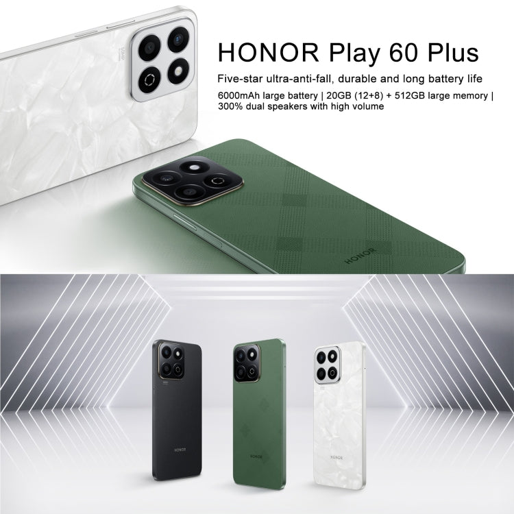 Honor Play 60 Plus 5G, 12GB+256GB, 6.77 inch MagicOS 8.0 Qualcomm Snapdragon 4 Gen2 Octa Core up to 2.2GHz, Network: 5G, OTG, Not Support Google Play (Green) - Honor by Huawei | Online Shopping South Africa | PMC Jewellery | Buy Now Pay Later Mobicred