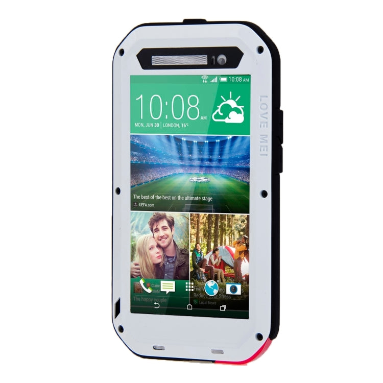 LOVE MEI for HTC One E8 Powerful Waterproof Dustproof Shockproof Anti-slip Metal Protective Case(White) - HTC by LOVE MEI | Online Shopping South Africa | PMC Jewellery