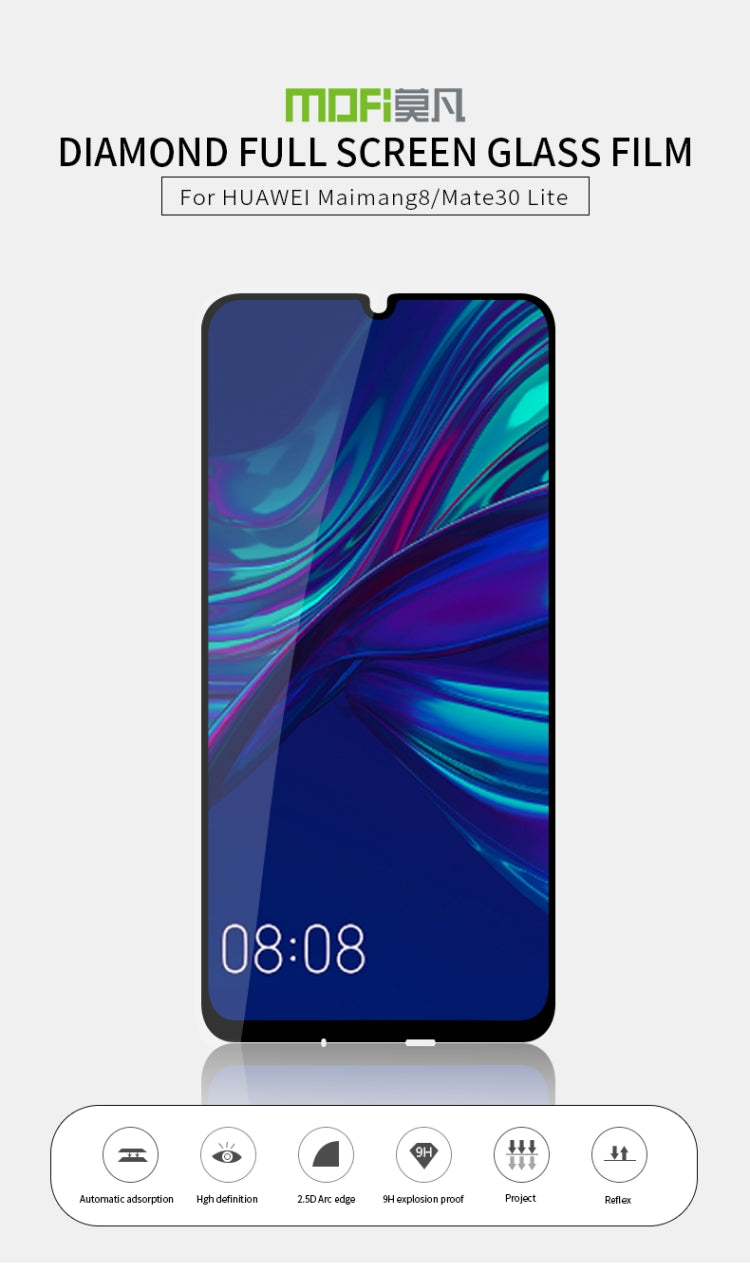 MOFI 9H 2.5D Full Glue Tempered Glass Film for Huawei  Honor 20(Black) - Honor Tempered Glass by MOFI | Online Shopping South Africa | PMC Jewellery