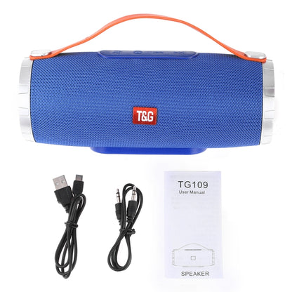 T&G TG109 Portable Wireless Bluetooth V4.2 Stereo Speaker with Handle, Built-in MIC, Support Hands-free Calls & TF Card & AUX IN & FM(Dark Blue) - Desktop Speaker by T&G | Online Shopping South Africa | PMC Jewellery | Buy Now Pay Later Mobicred