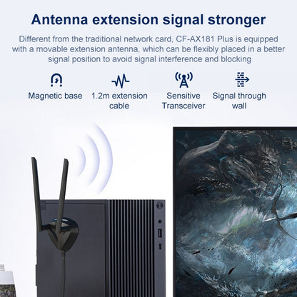 COMFAST CF-AX181 PLUS 3000Mbps Tri-band + Bluetooth 5.2 Wireless WiFi6E PCI-E Network Card - USB Network Adapter by COMFAST | Online Shopping South Africa | PMC Jewellery | Buy Now Pay Later Mobicred