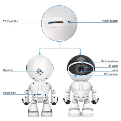 ESCAM PT205 HD 1080P Robot WiFi IP Camera, Support Motion Detection / Night Vision, IR Distance: 10m, EU Plug - Wireless Camera by ESCAM | Online Shopping South Africa | PMC Jewellery